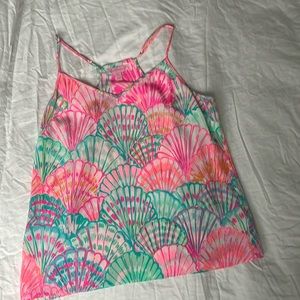 Lily Pulitzer silk top with adjustable straps